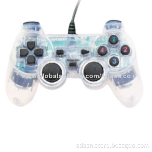 Wired PC USB Gamepad, USB Port, Suitable for Fighting Games, Various Transparent Color w/ LED Light